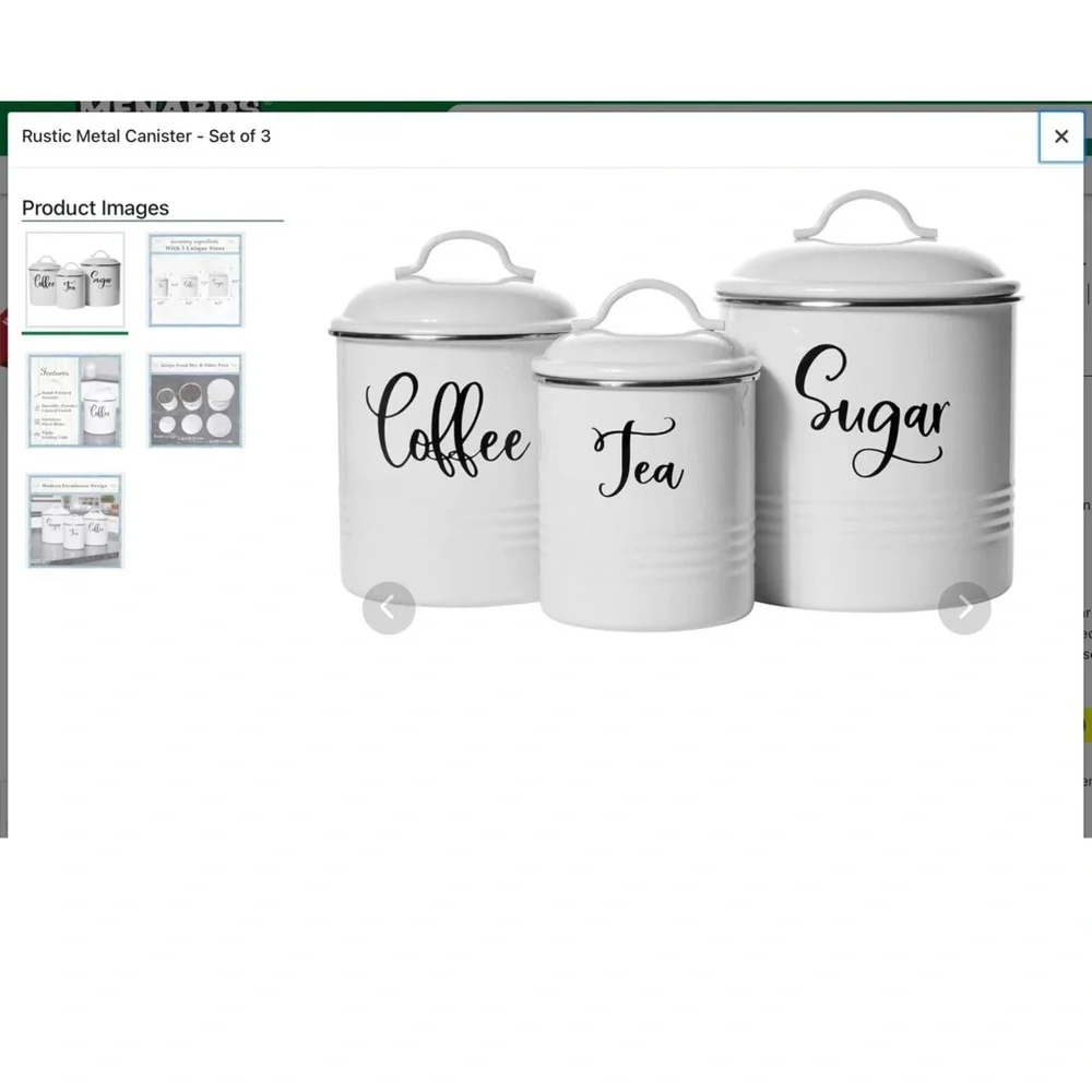 Home Acre Designs Kitchen Canisters Set of 3 Airtight Tea, Sugar, Coffee - Picture 1 of 5